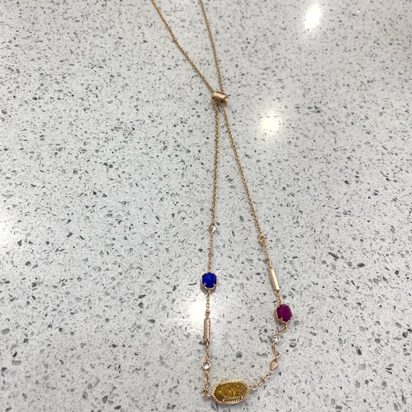 Kendra Scott custom necklace rose gold color, adjustable length. Great condition - Picture 3 of 4